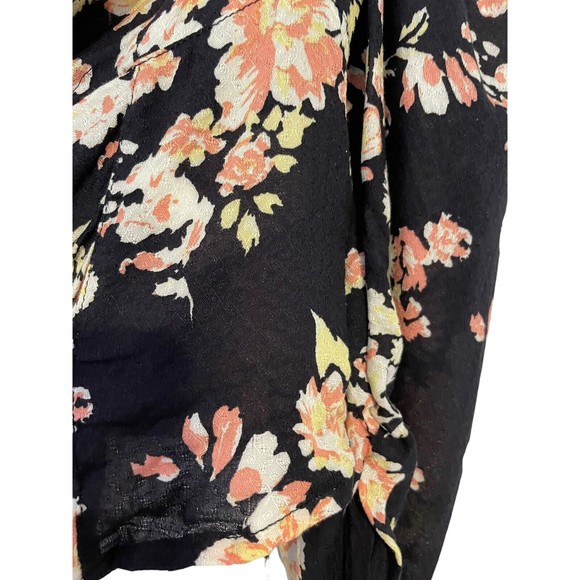 NEW Free People Hilary Printed Top Black Combo Women's Size XS Floral Sheer NWT - Picture 7 of 16